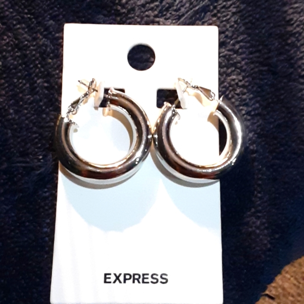 Express silver hoop earrings